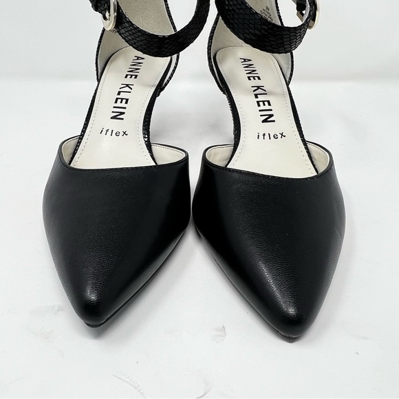 Anne Klein Black Textured Heels - Picture 4 of 8